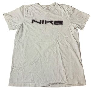 Vintage Y2K Nike Tee Distorted Logo T-Shirt M (White/Grey)